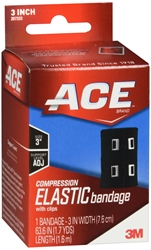 Ace Brand Black Elastic Bandage with Ace Brand Clip, 3 Inch 