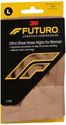 FUTURO Energizing Ultra Sheer Knee Highs Mild Large Nude 1 Pair 
