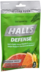 Halls Defense Vitamin C Drops Sugar Free Assorted Citrus 25 Each 