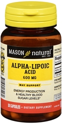 Mason Natural Alpha Lipoic Acid 600MG Capsules 