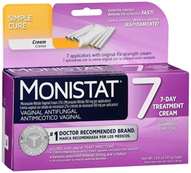 Monistat 7 Vaginal Antifungal Cream with Disposable Applicators, 1.59-Ounce Tube 