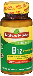 Nature Made Sublingual Vitamin B12 1000 mcg. Cherry Flavored Lozenges 50 Ct 