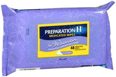 Preparation H Medicated Flushable Wipes for Women 48 each 