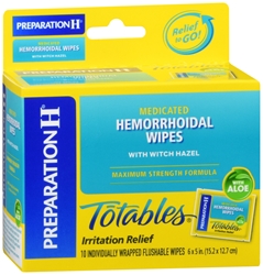 Preparation H Totables Irritation Relief Wipes 10 Each 