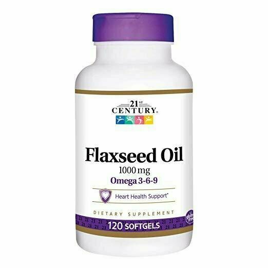 21st Century Flaxseed Oil 1000 mg Softgels, 120 Count 