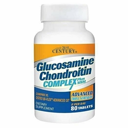 21st Century Glucosamine and Chondroitin, Advanced 3x Tablets, 80 Count 