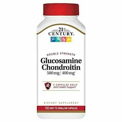 21st Century Glucosamine Chondroitin 500/400mg - Double Strength Caps, 150 Count 