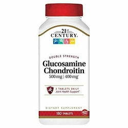21st Century Glucosamine Chondroitin 500/400mg - Double Strength Tablets, 180 Count 