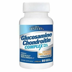 21st Century Glucosamine Chondroitin Complex Plus MSM Advanced Triple Strength Plus D Tablets, 80 Count 