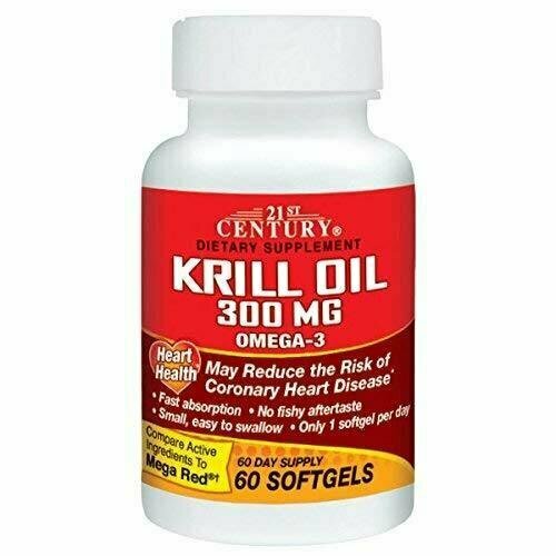 21st Century Healthcare, Krill Oil 300mg, 60 Softgels 