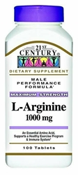 21st Century L-Arginine 1000mg, Maximum Strength 100 each 