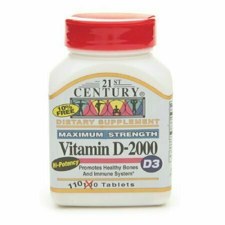 21St Century Vitamin D-2000 Maximum Strength D3 Tablet - 110 Ea 