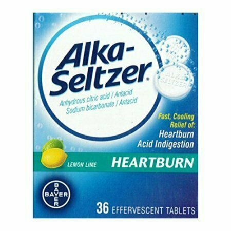 Alka-Seltzer Heartburn Relief Effervescent Tablets, Lemon Lime, 36 Each 