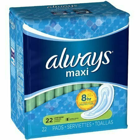 Always Maxi Pads Long Super Without Wings 22 each 