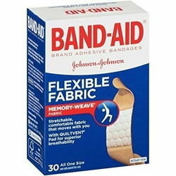 Band-Aid Brand Adhesive Bandages, Flexible Fabric, 30 Count 