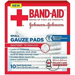 Band-Aid First Aid Gauze Pads, Small, 10 Count 