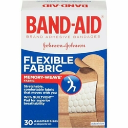 BAND-AID FLEXIBLE FABRIC ASSORTED 30CT 
