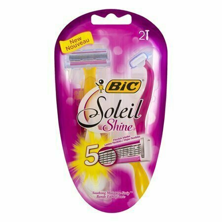 BIC Soleil Shine Five Blade Disposable Razor For Women, 2 Each 