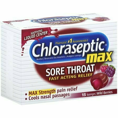 Chloraseptic Max Strength Sore Throat Lozenges, Wild Berries 15 each 