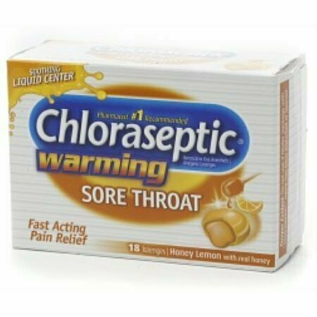 Chloraseptic Sore Throat Warming Lozenges Honey Lemon 18 Each 
