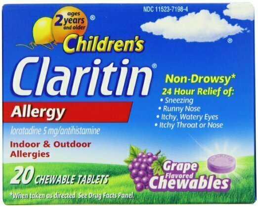 Claritin Childrens (5mg) Grape, 20-Count Chewable Tablets 