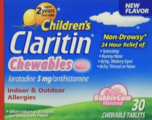 Claritin childrens chewable tablets, bubble gum, 30 Count 