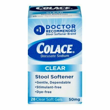 Colace Docusate Sodium Stool Softener Clear - 28 CT 