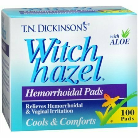 Dickinsons Witch Hazel Hemorrhoidal Pads 100 Each 