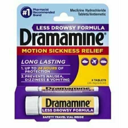 Dramamine Motion Sickness Relief Less Drowsy Formula Tablets 8 each 