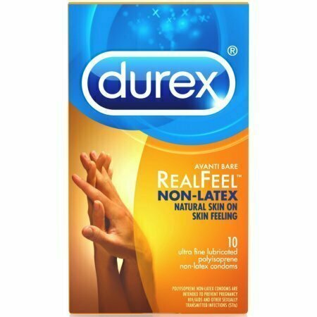 Durex Real Feel Avanti Bare Polyisoprene Non-Latex Condoms, 10 ct 