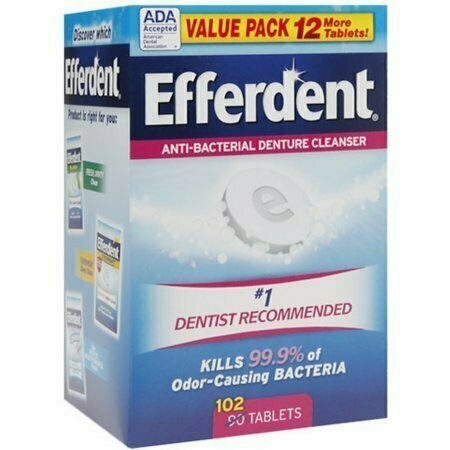 Efferdent Anti-Bacterial Denture Cleanser Tablets 102 each 