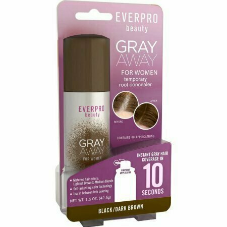 Everpro Gray Away Women Temporary Root Concealer, Black/Dark Brown 1.5 oz 