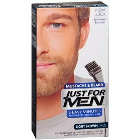 JUST FOR MEN Brush-In Color Gel, Mustache & Beard M-25 Light Brown 1 Each 