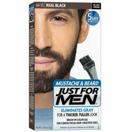 JUST FOR MEN Color Gel Mustache & Beard, M-55 Real Black 1 each 