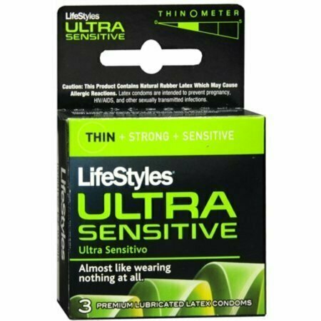 LifeStyles Ultra Sensitive Condoms Lubricated Latex 3 Each 