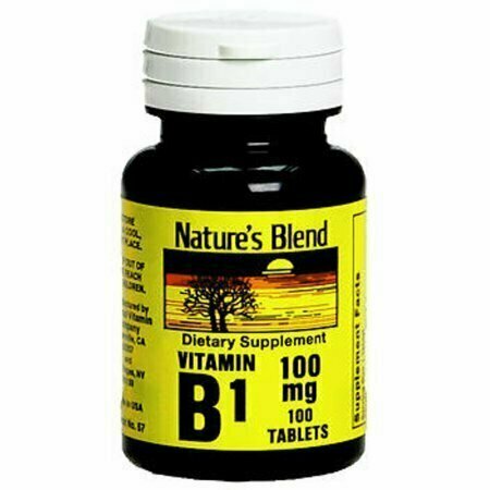 Natures Blend Vitamin B1 100 mg Tablets - 100 ct 