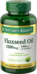 Natures Bounty Flaxseed Oil 1200 mg, 125 Rapid Release Softgels 