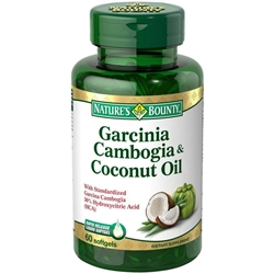 Natures Bounty Garcinia Cambogia & Coconut Oil Dietary Supplement Softgels, 60 count 