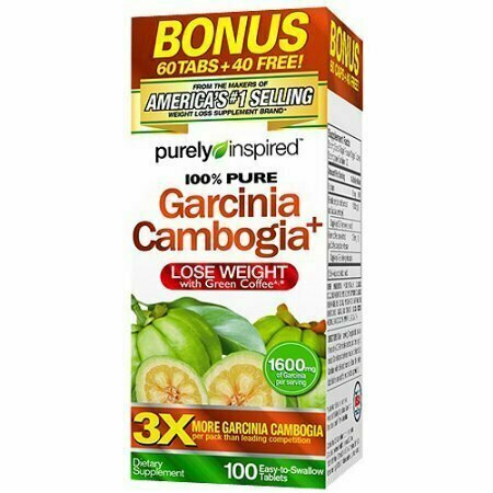 Purely Inspired 100% Pure Garcinia Cambogia Dietary Supplement Tablets, 100 count 