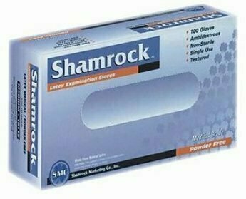 Shamrock 10110P Powder Free Textured Latex Extra Small Examination Gloves 