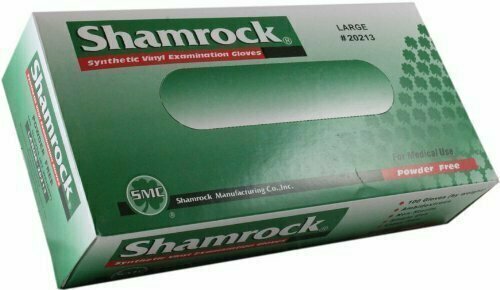 Shamrock 20213 Powder Free Clear Vinyl Large Examination Gloves 