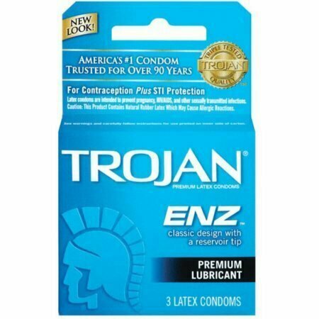 TROJAN Enz Condoms Lubricated Latex 3 Each 